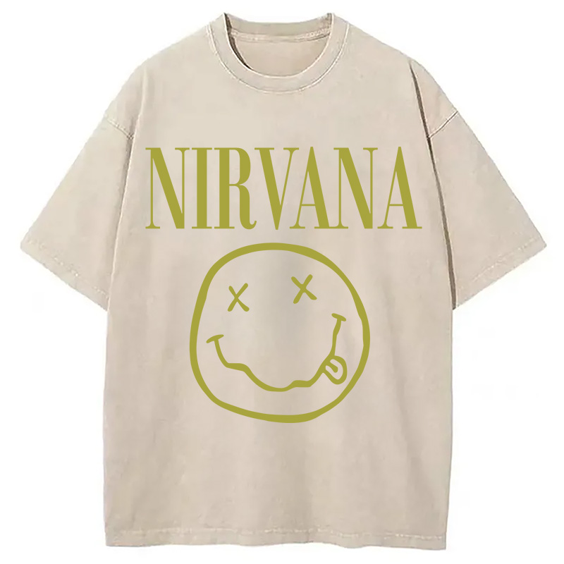 Modecanvas Yellow Smile Washed T-Shirt