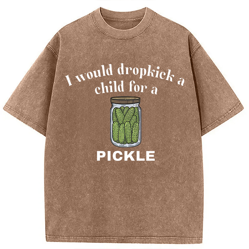 Modecanvas I Would Dropkick A Child For A Pickl DTG Printing Washed T-Shirt