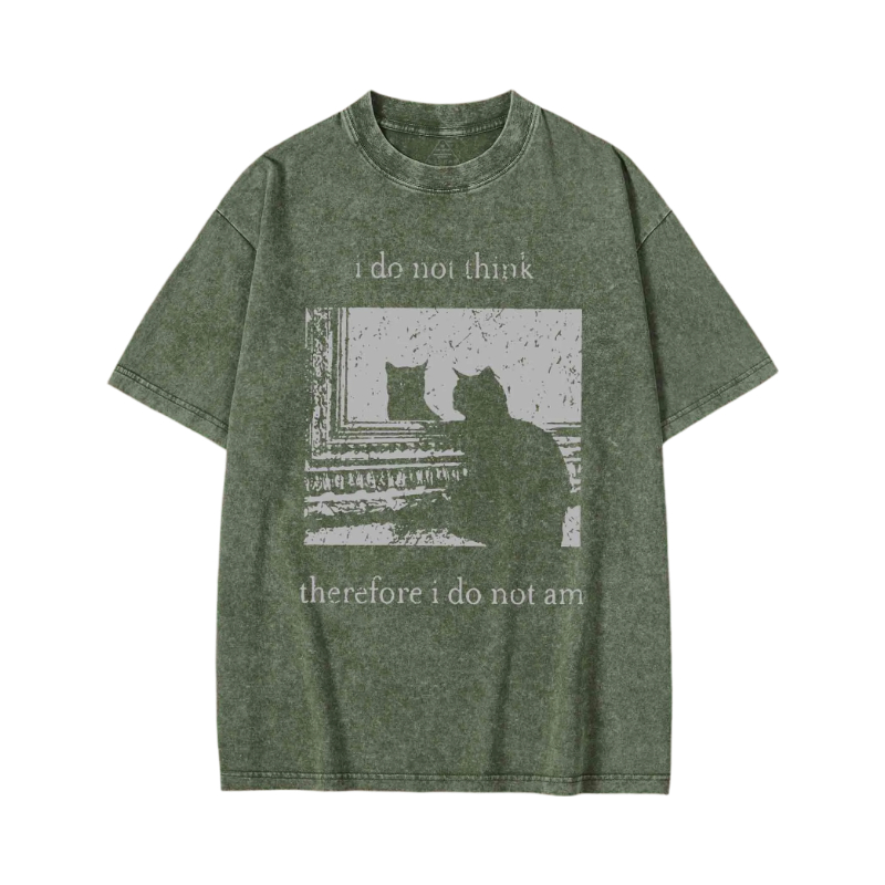 Modecanvas I Do Not Think Therefore I Do Not Am Washed T-shirt