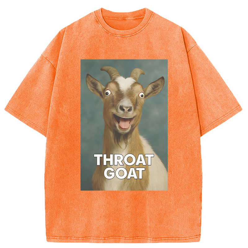Modecanvas Throat Goat Funny DTG Printing Washed T-Shirt