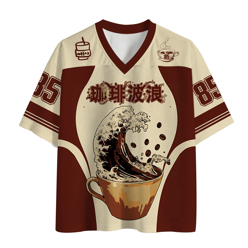 Modecanvas Coffee Wave Japanese Mesh Jersey-modecanvas