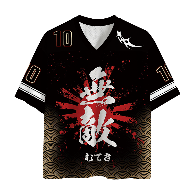 Modecanvas Japanese Kanji Mesh Jersey-modecanvas