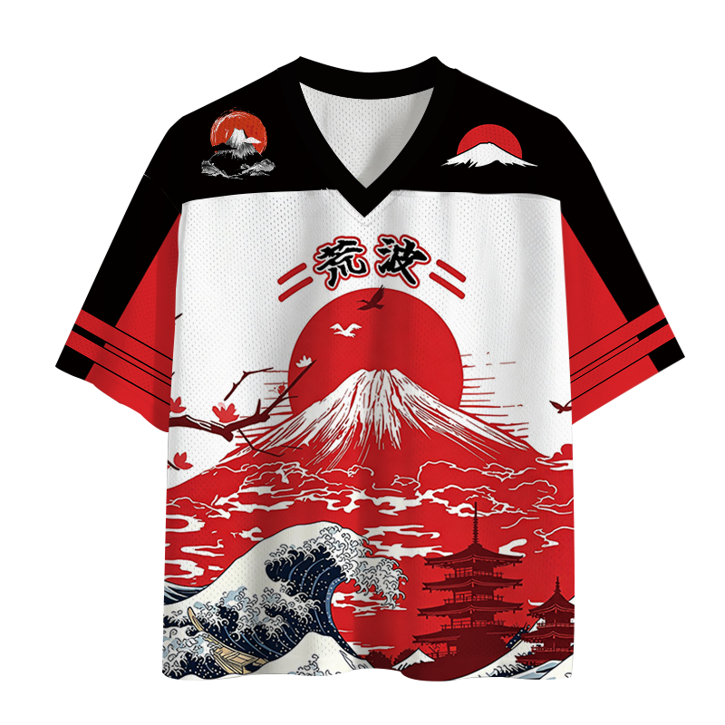 Modecanvas Japanese Wave Fuji Mesh Jersey-modecanvas