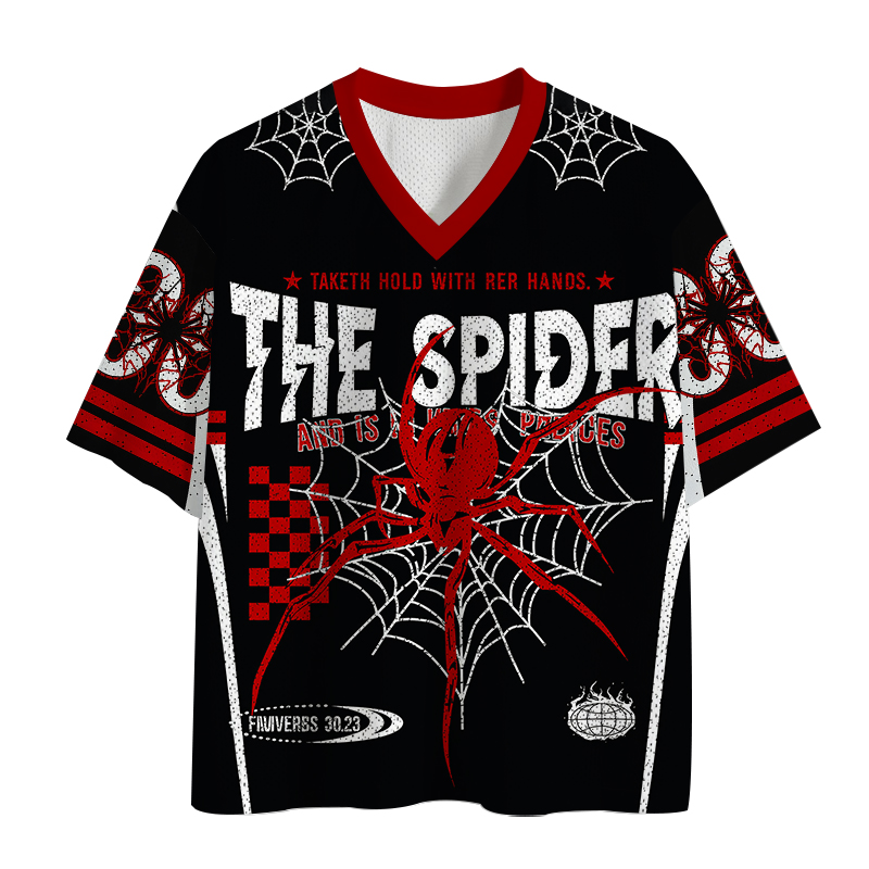 Modecanvas The Spider Taketh Hold With Her Hands Mesh Jersey-modecanvas
