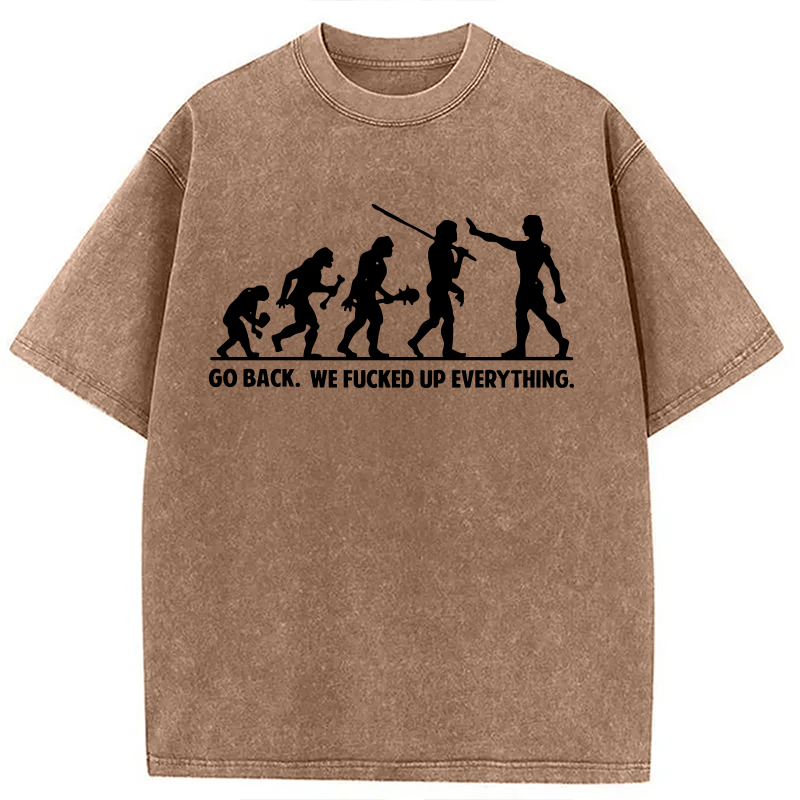 Modecanvas Go Back DTG Printing Washed T-Shirt