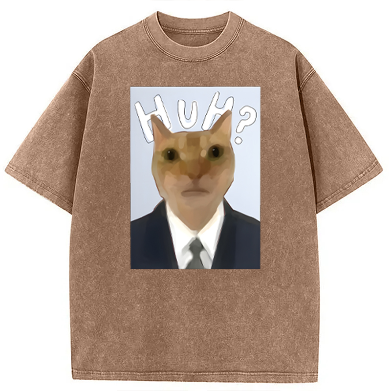 Modecanvas Cntonio Cat DTG Printing Washed T-Shirt