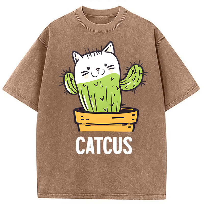Modecanvas Catcus DTG Printing Washed T-Shirt