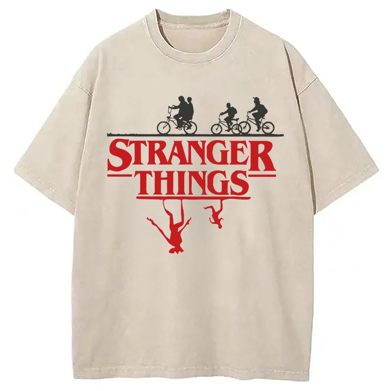 Modecanvas Stranger Things DTG Printing Washed T-Shirt