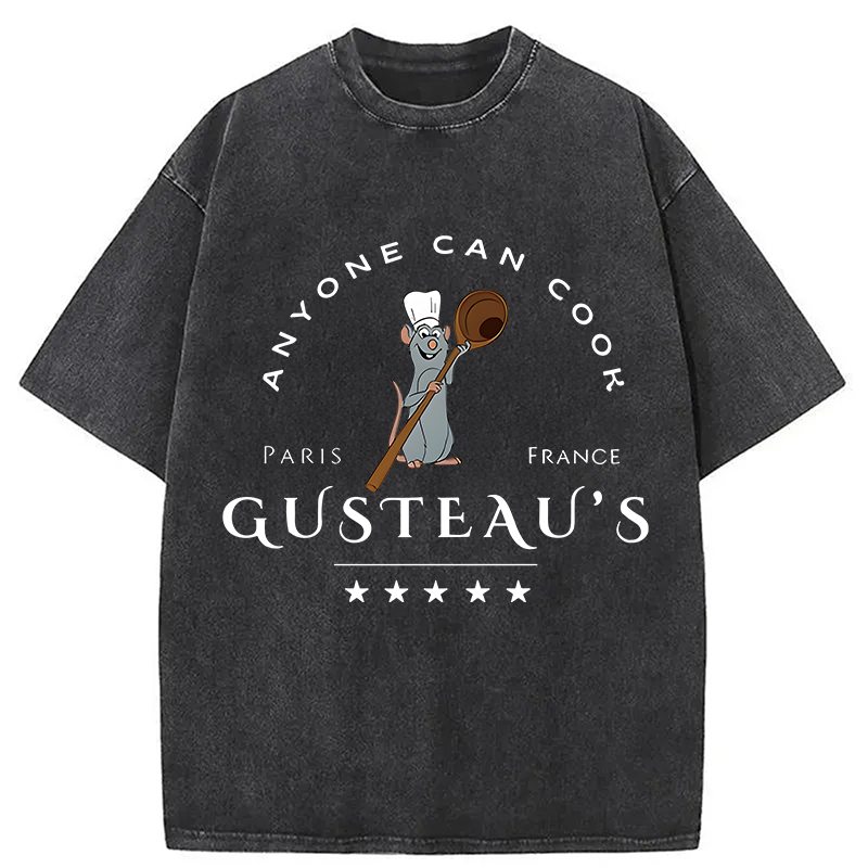 Modecanvas Anyone Can Cook DTG Printing Washed T-Shirt