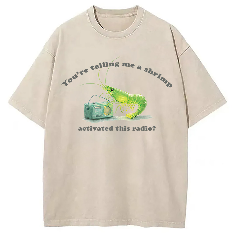 Modecanvas Radioactive Shrimp DTG Printing Washed T-Shirt