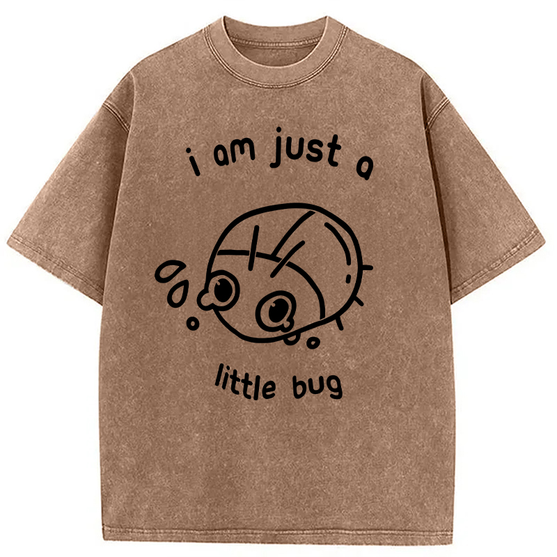 Modecanvas I Am Just A Little Bug DTG Printing Washed T-Shirt