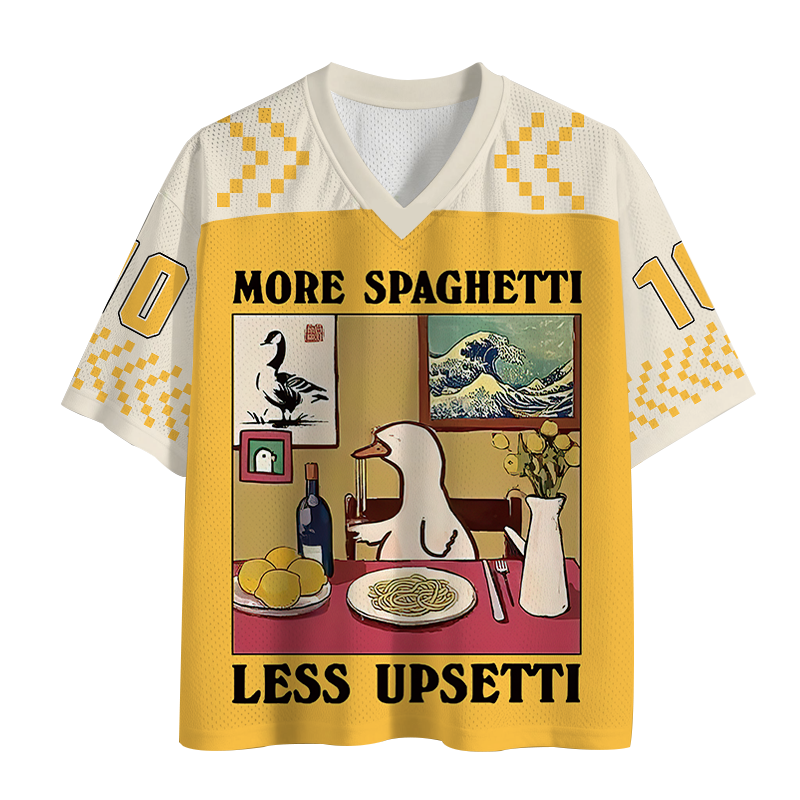 Modecanvas More Spaghetti Less Upsetti Goose Mesh Jersey-modecanvas