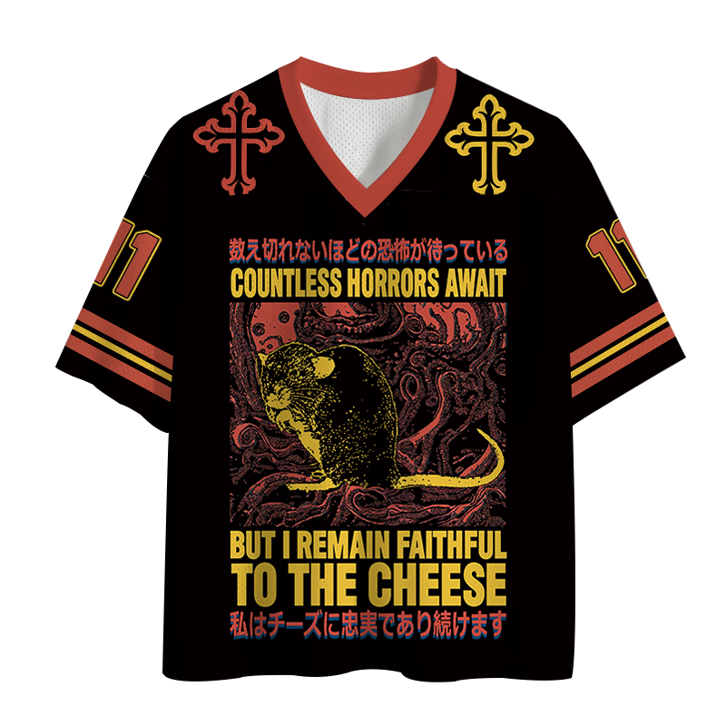 Modecanvas Countless Horrors Await But Remain Faithful to the Cheese Mesh Jersey-modecanvas