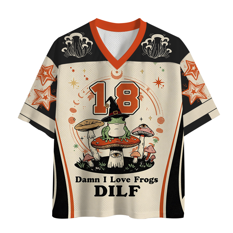 Modecanvas Dilf Damn I Love Frogs Mesh Jersey-modecanvas