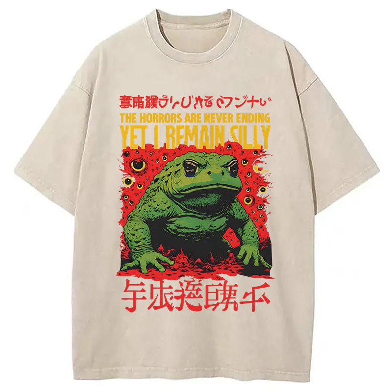 Modecanvas The Horrors Are Never Ending DTG Printing Washed T-Shirt
