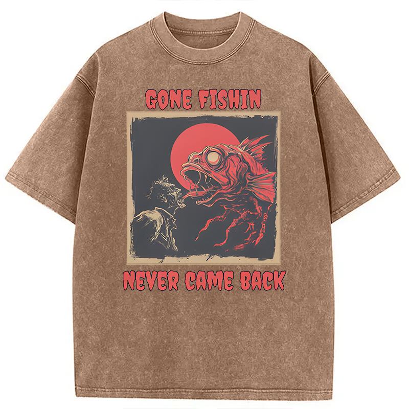 Modecanvas Zombie Fish DTG Printing Washed T-Shirt-modecanvas