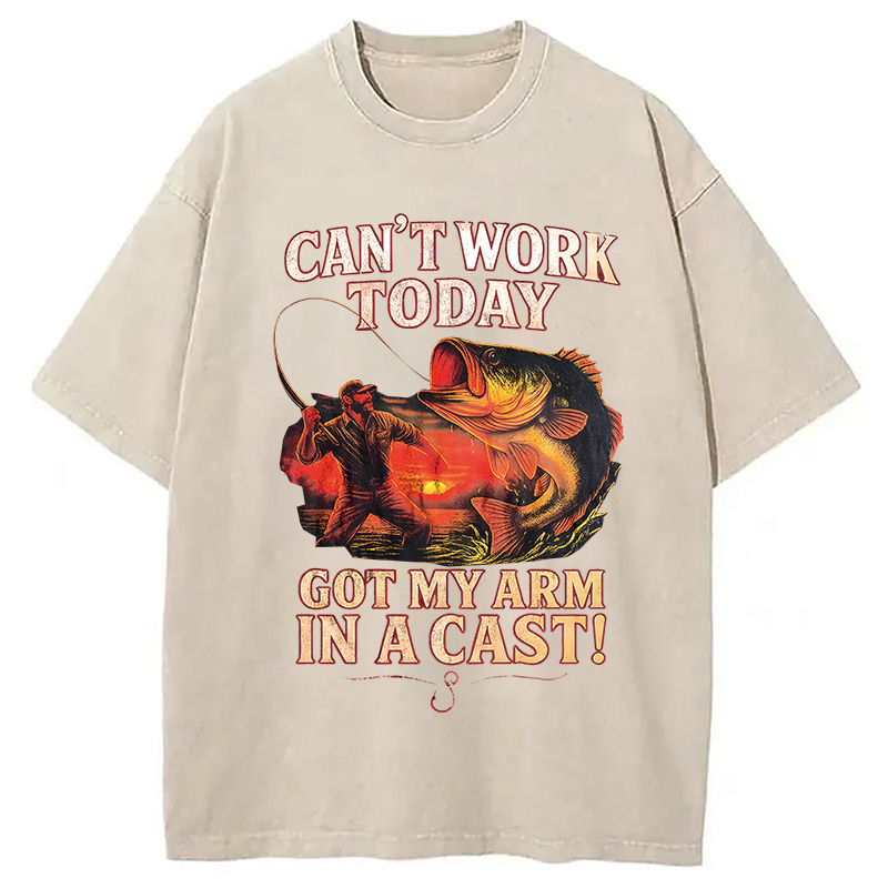 Modecanvas Bass Fishing Funny Fisher DTG Printing Washed T-Shirt-modecanvas