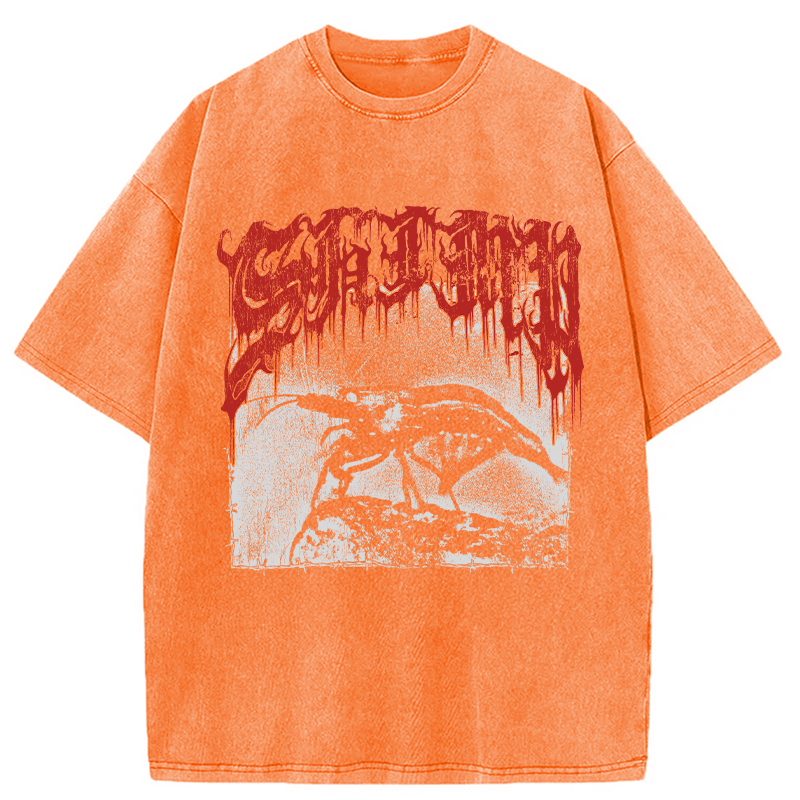 Modecanvas Shimp Metal DTG Printing Washed T-Shirt-modecanvas