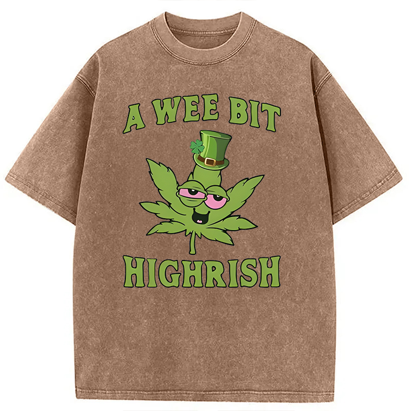 Modecanvas A Wee Bit Highrish DTG Printing Washed T-Shirt-modecanvas