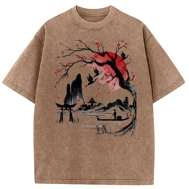 Modecanvas Japanese Dream DTG Printing Washed T-Shirt