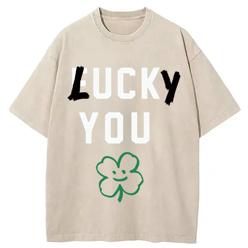 Modecanvas Lucky You DTG Printing Washed T-Shirt