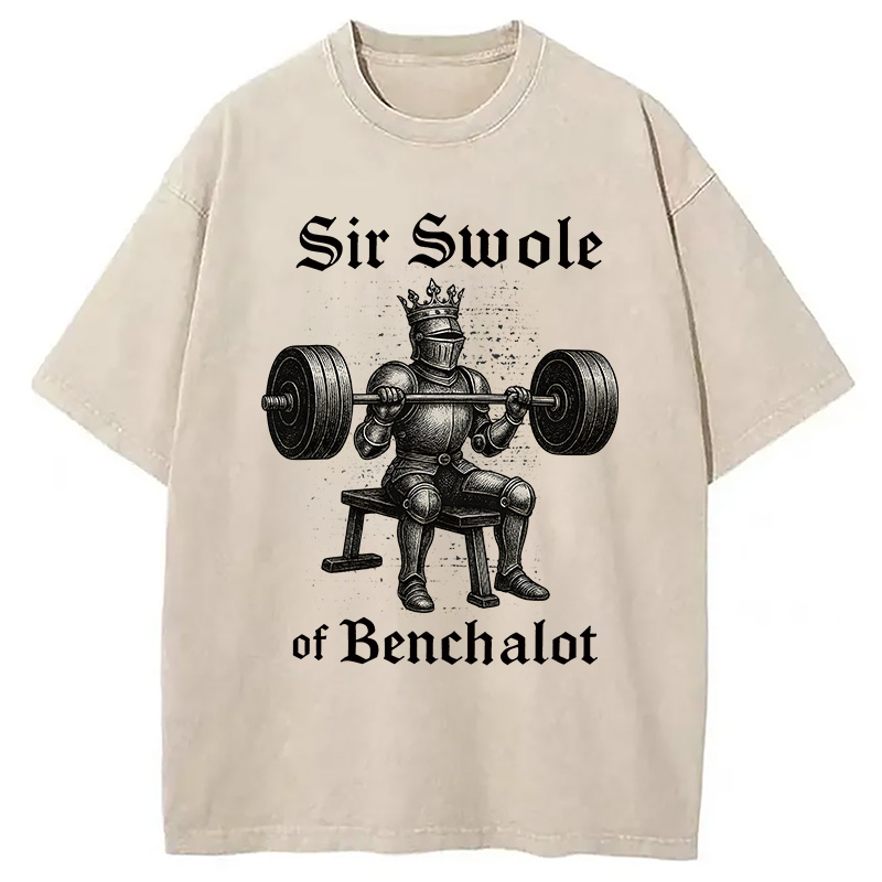Modecanvas Sir Swole of Benchalot Gym DTG Printing Washed T-Shirt