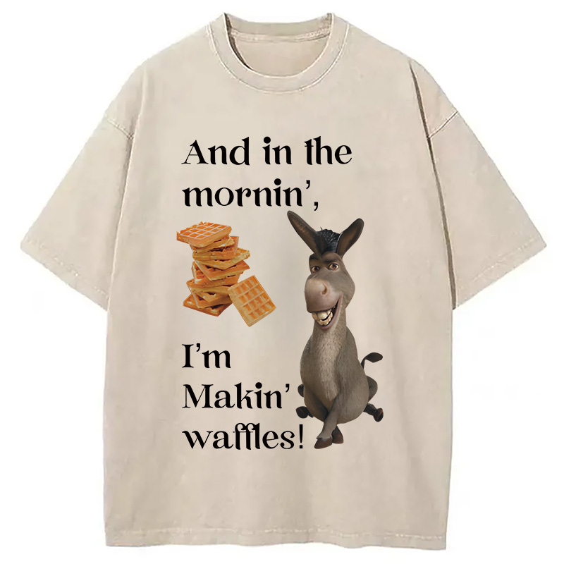 Modecanvas Donkey Funny Meme DTG Printing Washed T-Shirt