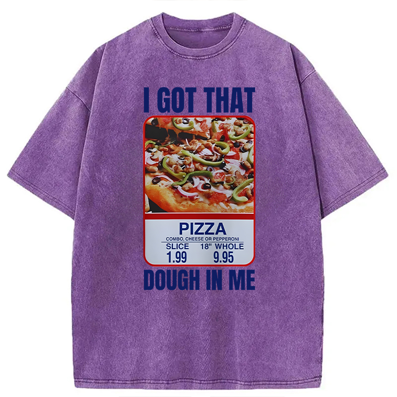 Modecanvas Fun Pizza Meme DTG Printing Washed T-Shirt