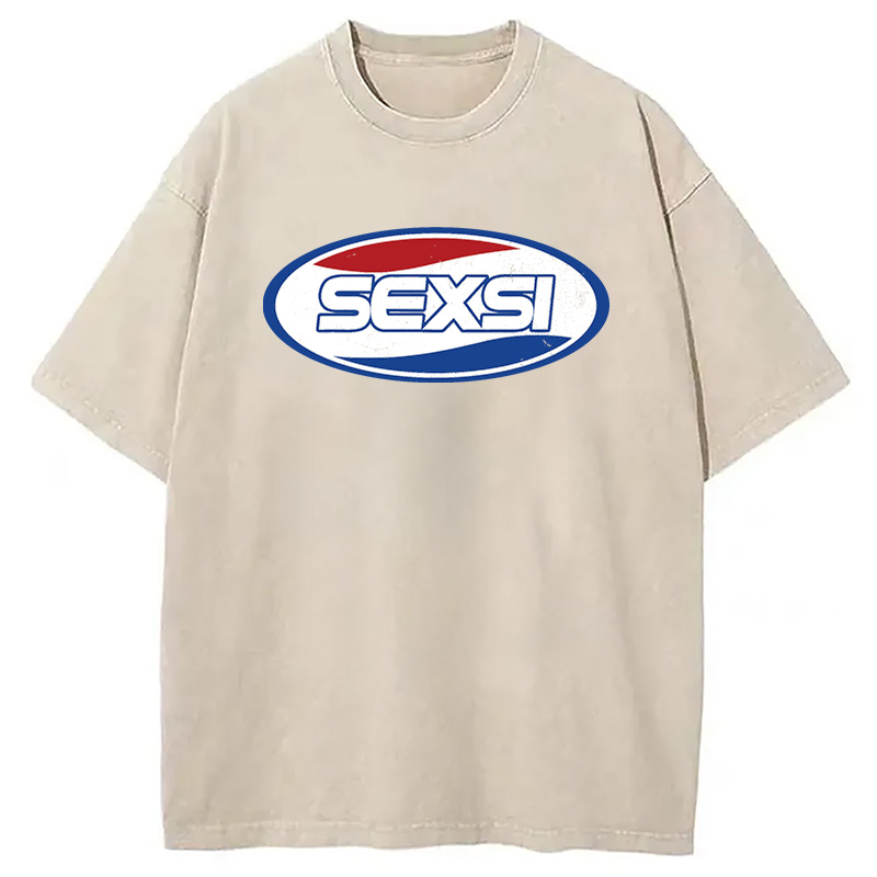 Modecanvas Sexsi Funny Meme DTG Printing Washed T-Shirt