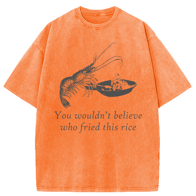 Modecanvas Shrimp Fried Rice DTG Printing Washed T-Shirt