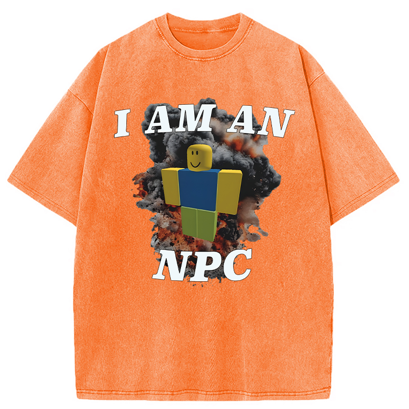 Modecanvas Roblox NPC Meme DTG Printing Washed T-Shirt