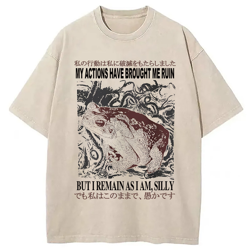 Modecanvas My Actions Brought Me Ruin Vintage DTG Printing Washed T-Shirt