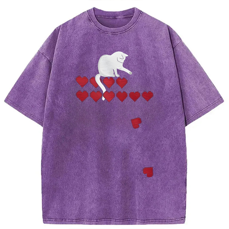 Modecanvas Killing Lives Cat DTG Printing Washed T-Shirt