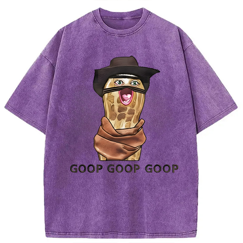 Modecanvas The Burnt Peanut Goop Funny Meme DTG Printing Washed T-Shirt