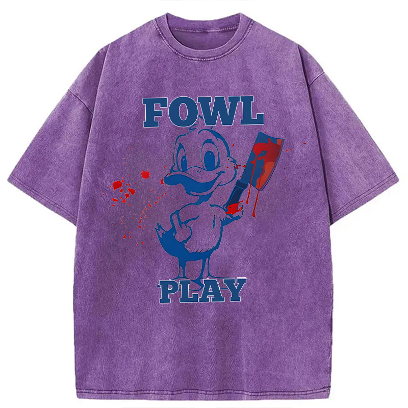 Modecanvas Fowl Play Duck DTG Printing Washed T-Shirt