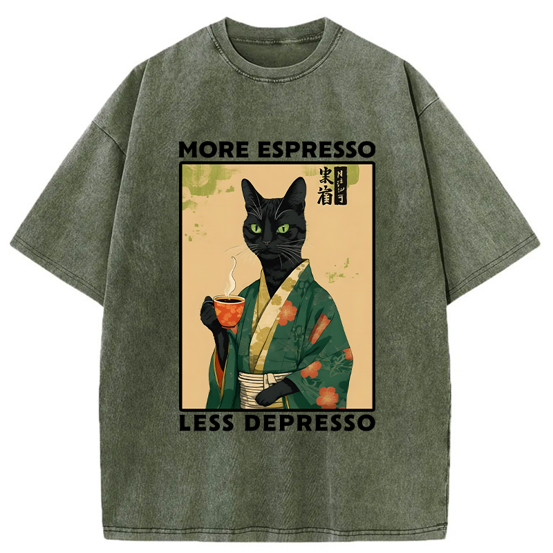 Modecanvas More Caffeine Less Sadness Washed T-Shirt