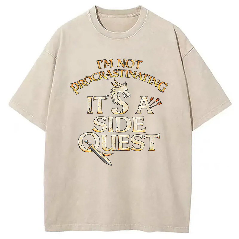 Modecanvas Side Quest Dragon DTG Printing Washed T-Shirt