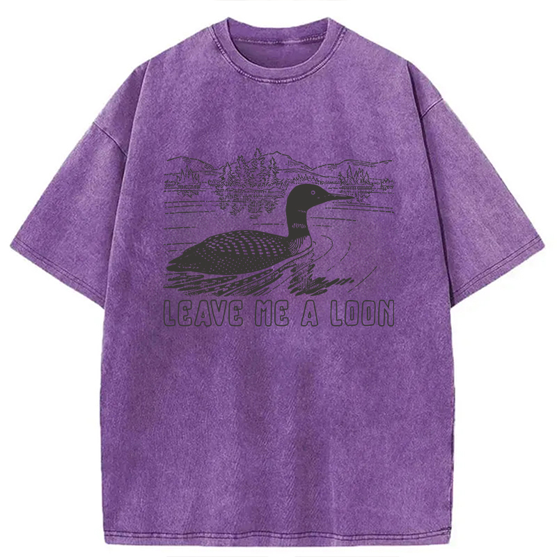 Modecanvas Loon Bird Pun DTG Printing Washed T-Shirt
