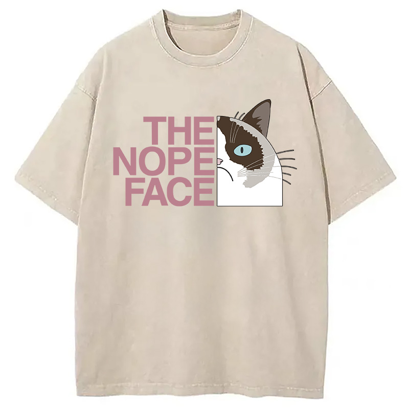Modecanvas The Nope Face DTG Printing Washed T-Shirt