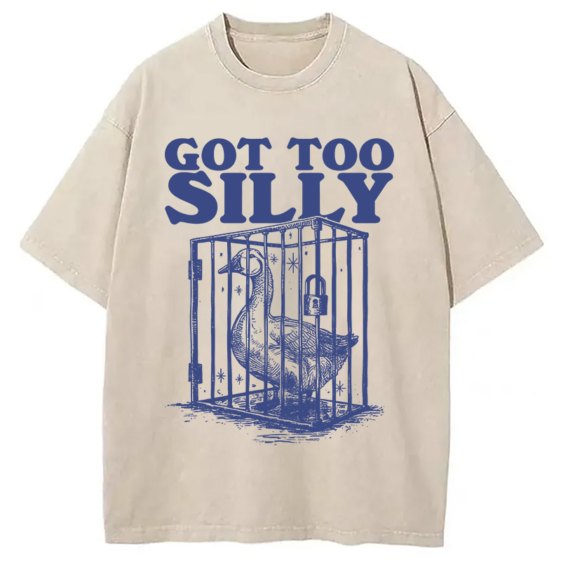 Modecanvas Got Too Silly DTG Printing Washed T-Shirt