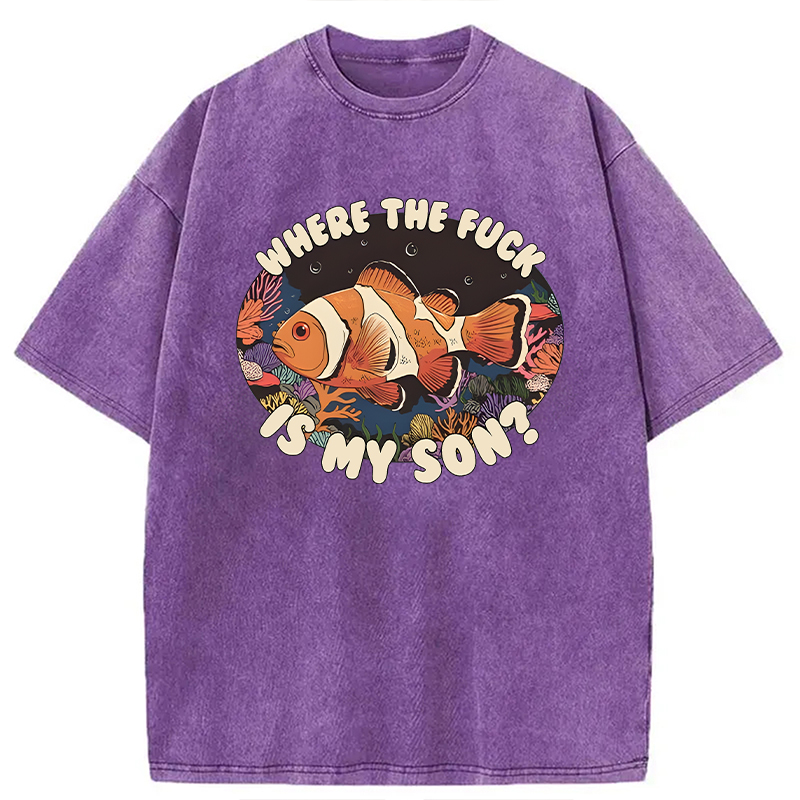Modecanvas Where the F Is My Son? DTG Printing Washed T-Shirt