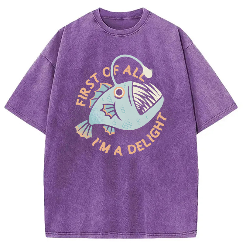 Modecanvas First Of All I'm A Delight DTG Printing Washed T-Shirt