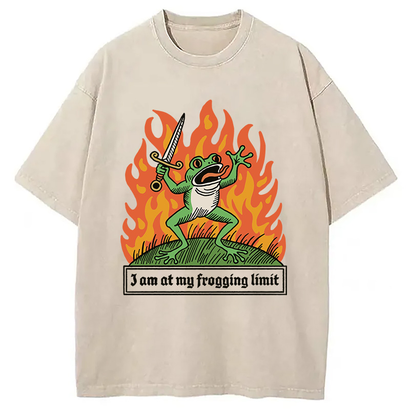 Modecanvas I Am At My Frogging Limit DTG Printing Washed T-Shirt