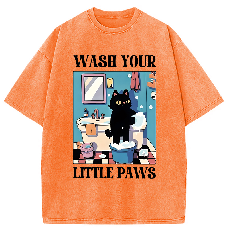 Modecanvas Wash Your Little Paws DTG Printing Washed T-Shirt