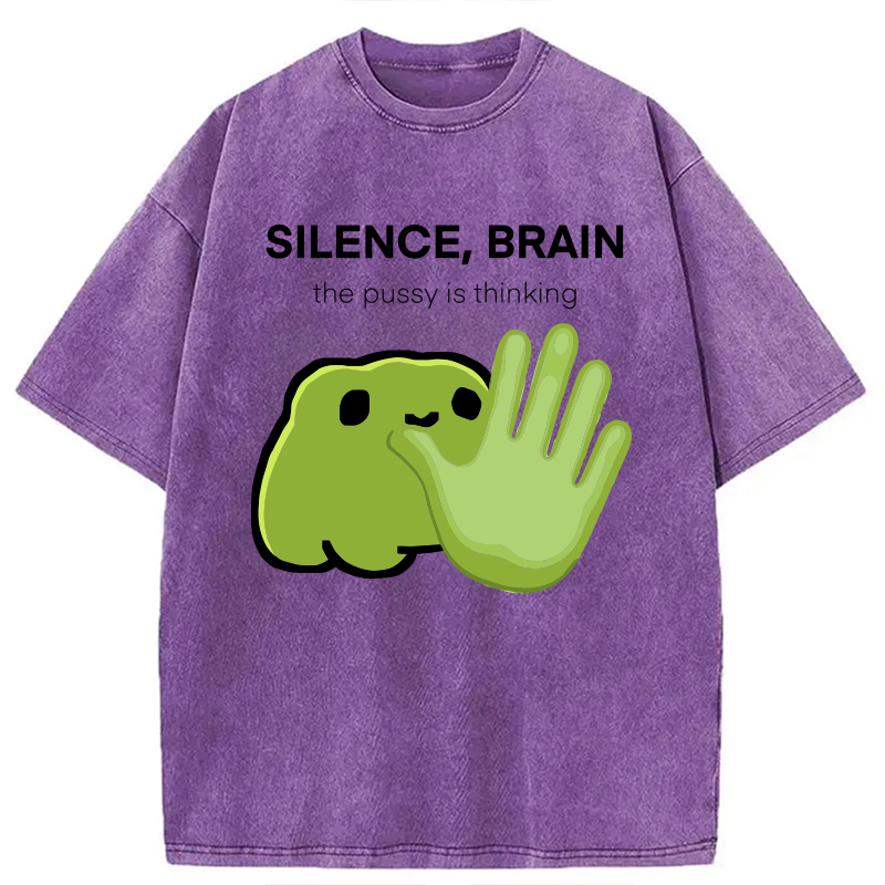Modecanvas Silence, Brain DTG Printing Washed T-Shirt