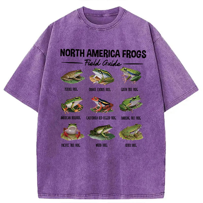 Modecanvas North America Frogs DTG Printing Washed T-Shirt