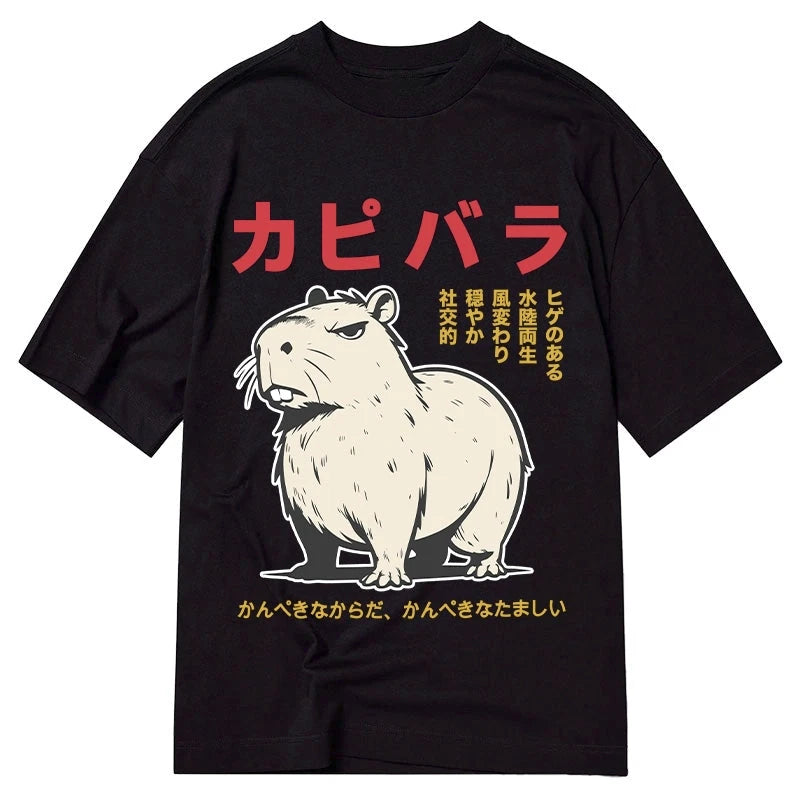 Modecanvas Angry Capybara Japan DTG Printing Classic T-Shirt-modecanvas