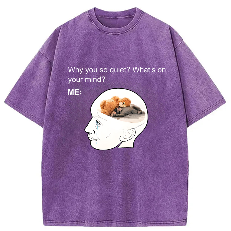 Modecanvas Lonely Baby Monkey Punch DTG Printing Washed T-Shirt