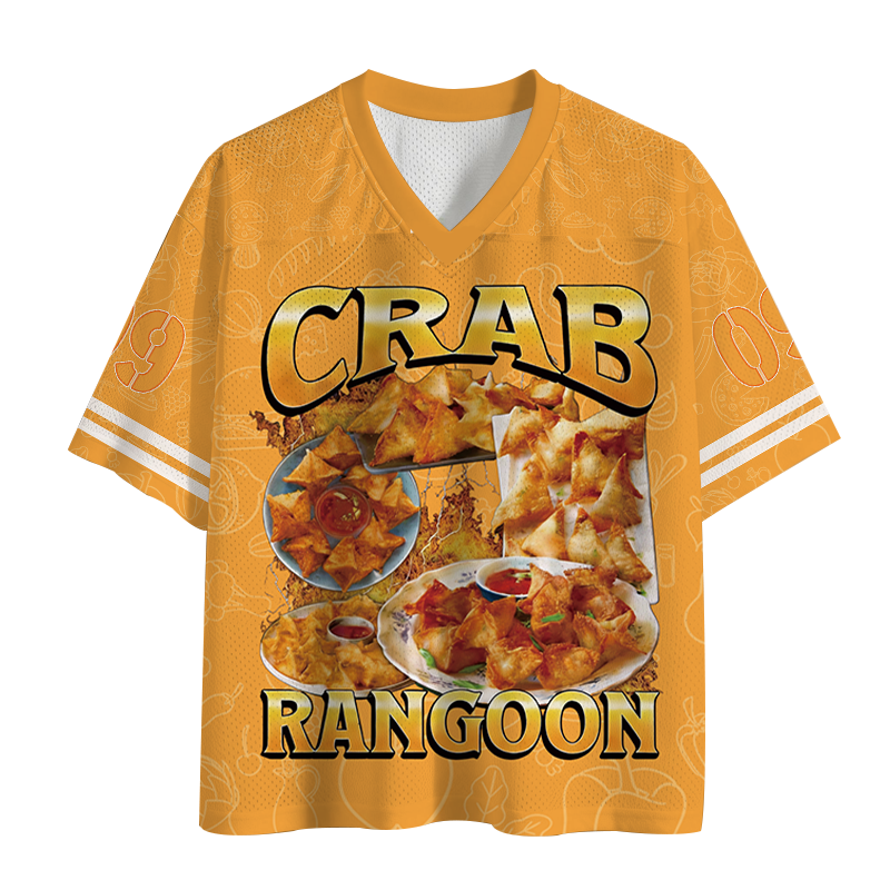Modecanvas Crab Rangoon Funny Meme Mesh Jersey-modecanvas