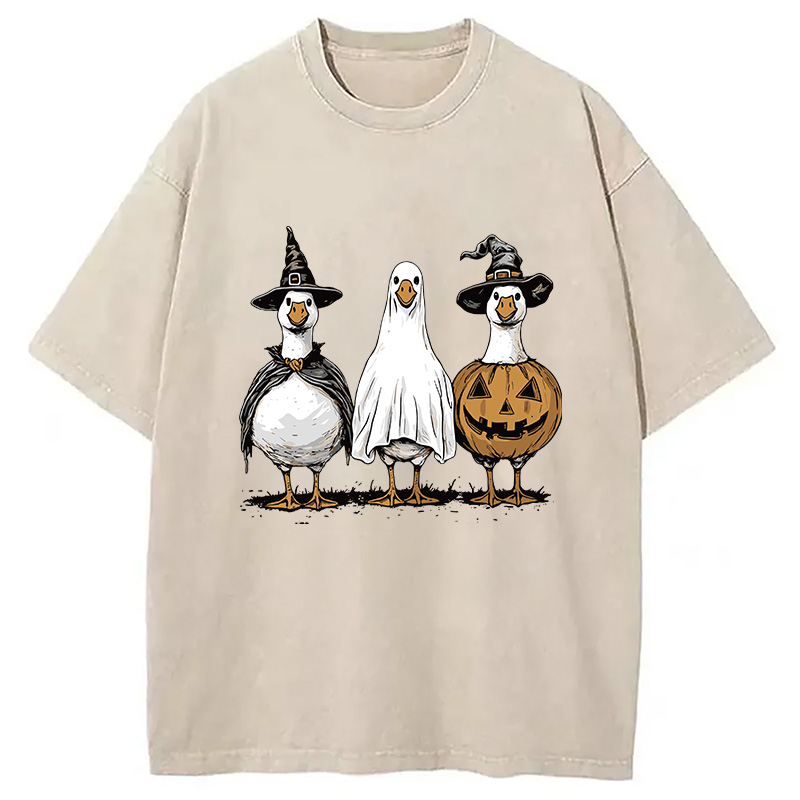 Modecanvas Halloween Goose Washed T-Shirt